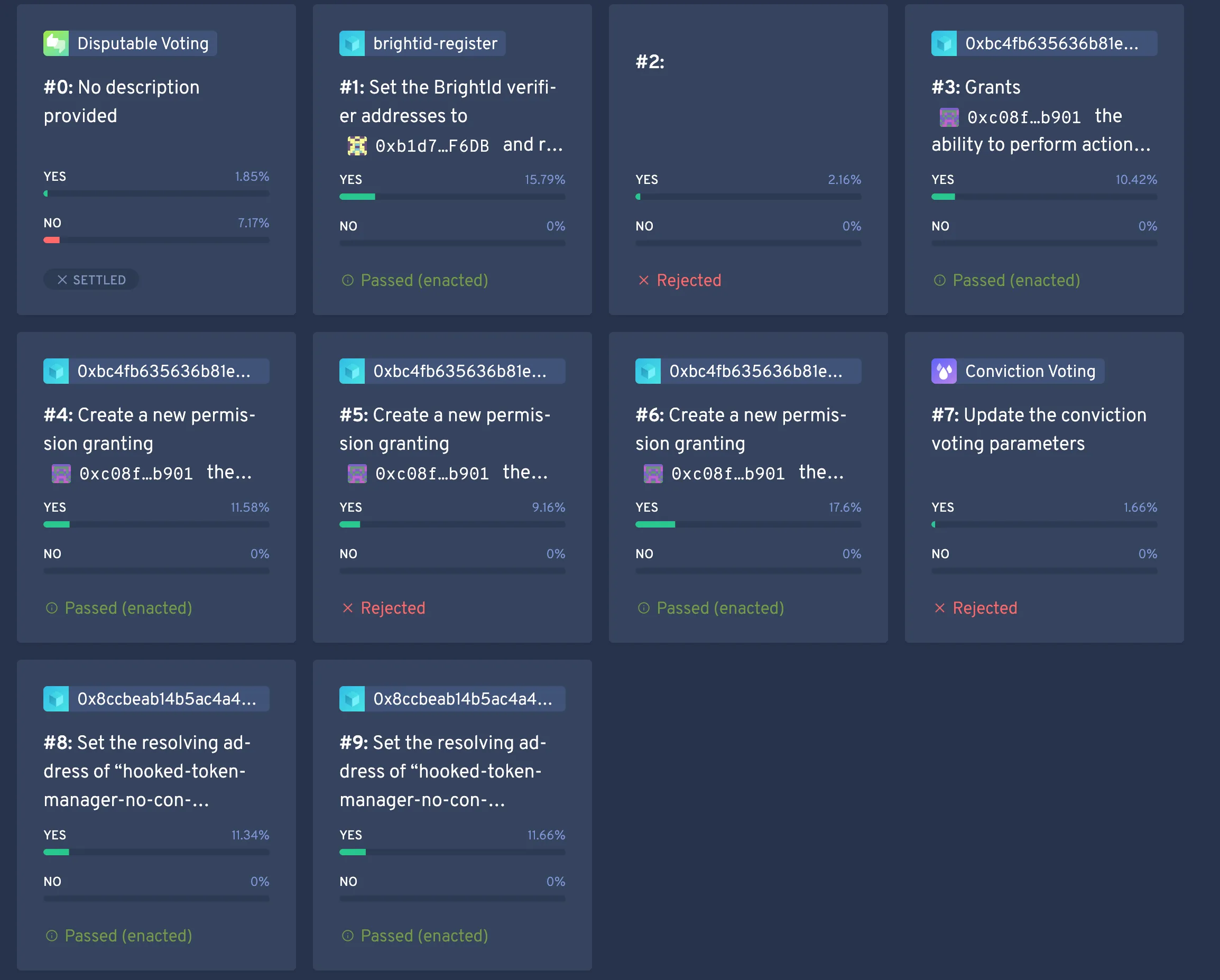 Lazuline, the lightweight client, showing a list of votes